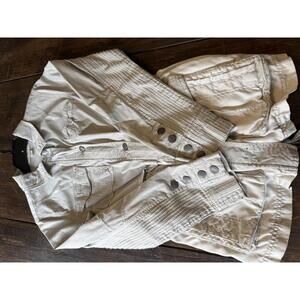 Marrakech Beige Utility Jacket with Button Detail, Size M